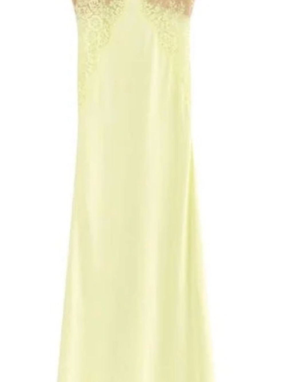 Self-Portrait Pale Yellow Lace-Trim Maxi Slip Dress - Picture 3 of 13